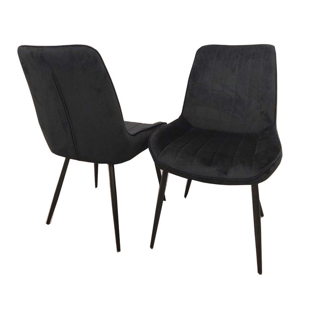 Minimalist-black-velvet-dining-chairs-metal-legs