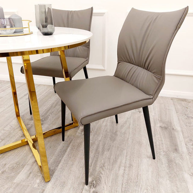 Minimalist-brown-leather-dining-chairs-metal-legs