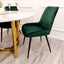 Minimalist-green-velvet-dining-chairs-metal-legs