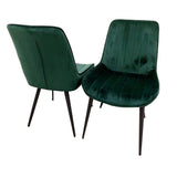 Minimalist-green-velvet-dining-chairs-metal-legs