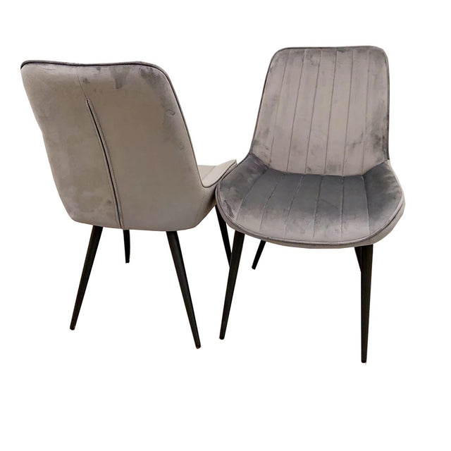 Minimalist-grey-velvet-dining-chairs-metal-legs