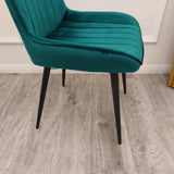 Minimalist-teal-velvet-dining-chairs-metal-legs