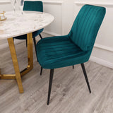 Minimalist-teal-velvet-dining-chairs-metal-legs