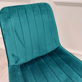 Minimalist-teal-velvet-dining-chairs-metal-legs