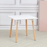 Minimalist-4-Seater-Square-White-High-Gloss-Tabletop-Wooden-Legs-80cm