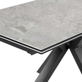 Modern-10-Seater-Extending-Rectangular-grey-Marble-Ceramic-Dining-Table-160cm-240cm-Black-Metal-Legs