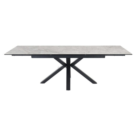 Modern-10-Seater-Extending-Rectangular-grey-Marble-Ceramic-Dining-Table-160cm-240cm-Black-Metal-Legs