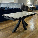 Modern-10-Seater-Extending-Rectangular-grey-Marble-Ceramic-Dining-Table-160cm-240cm-Black-Metal-Legs