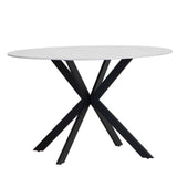 Modern-120cm-Round-4-Seater-White-Marble-Dining-Table-Set-With-4-Grey-Leather-Dining-Chairs