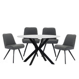 Modern-120cm-Round-4-Seater-White-Marble-Dining-Table-Set-With-4-Grey-Leather-Dining-Chairs