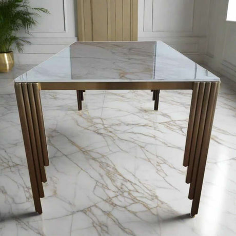 Modern-180cm-Rectangular-White-And-Gold-Marble-Dining-Table-8-Seater