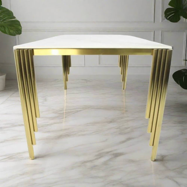 Modern-180cm-Rectangular-White-And-Gold-Marble-Dining-Table-8-Seater