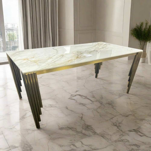 Modern-180cm-Rectangular-White-And-Gold-Marble-Dining-Table-8-Seater