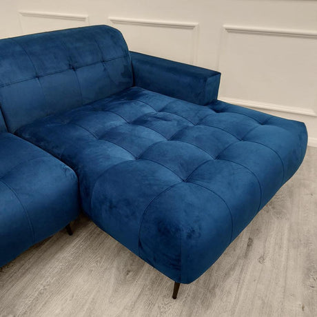 Modern-2-piece-open-plan-cinema-sofa-Blue-velvet-240cm