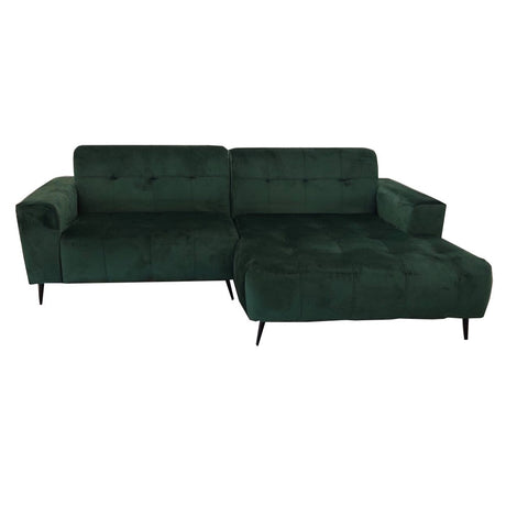 Modern-2-piece-open-plan-cinema-sofa-Green-velvet-240cm