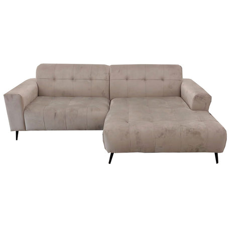 Modern-2-piece-open-plan-cinema-sofa-Grey-velvet-240cm