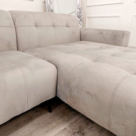 Modern-2-piece-open-plan-cinema-sofa-Grey-velvet-240cm