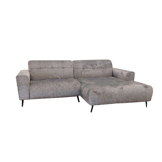 Modern-2-piece-open-plan-cinema-sofa-Mottled-Grey-velvet-240cm