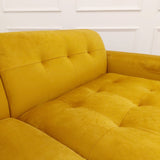 Modern-2-piece-open-plan-cinema-sofa-mustard-yellow-velvet-240cm