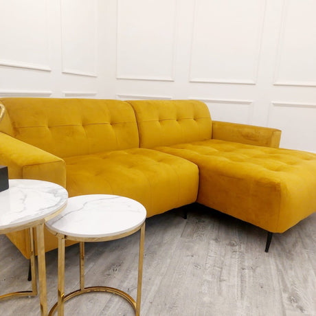 Modern-2-piece-open-plan-cinema-sofa-mustard-yellow-velvet-240cm