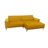 Modern-2-piece-open-plan-cinema-sofa-mustard-yellow-velvet-240cm