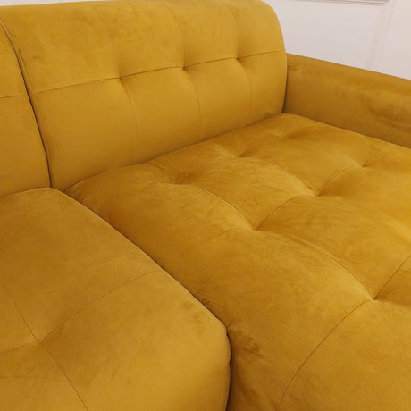 Modern-2-piece-open-plan-cinema-sofa-mustard-yellow-velvet-240cm