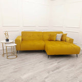 Modern-2-piece-open-plan-cinema-sofa-mustard-yellow-velvet-240cm