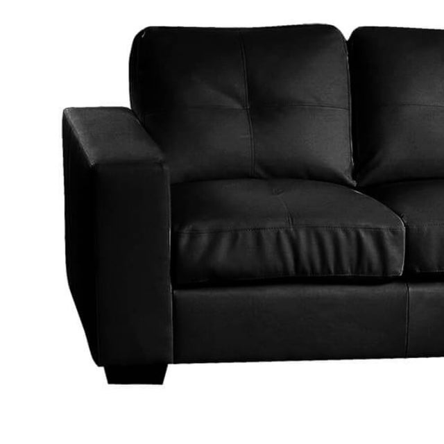 Modern-3-Seater-Black-Bonded-Leather-Corner-Sofa-With-Chaise-225cm