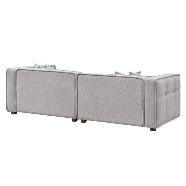 Modern 3 and 4 Seater Light Grey Boucle Sofa Set With Accent Chair And Footstool