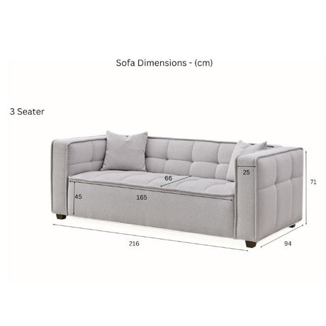 Modern 3 and 4 Seater Light Grey Boucle Sofa Set With Accent Chair And Footstool