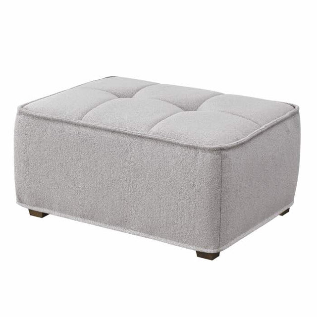 Modern 3 and 4 Seater Light Grey Boucle Sofa Set With Accent Chair And Footstool