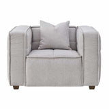 Modern 3 and 4 Seater Light Grey Boucle Sofa Set With Accent Chair And Footstool