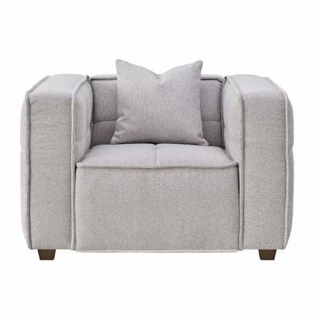 Modern 3 and 4 Seater Light Grey Boucle Sofa Set With Accent Chair And Footstool