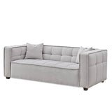 Modern 3 and 4 Seater Light Grey Boucle Sofa Set With Accent Chair And Footstool