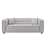 Modern 3 and 4 Seater Light Grey Boucle Sofa Set With Accent Chair And Footstool