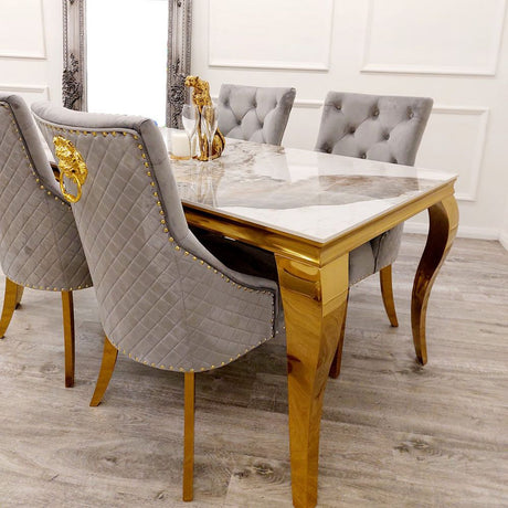 Modern-4-8-Seater-white-and-grey-marble-dining-table-rectangular-ceramic-marble-top-gold-legs