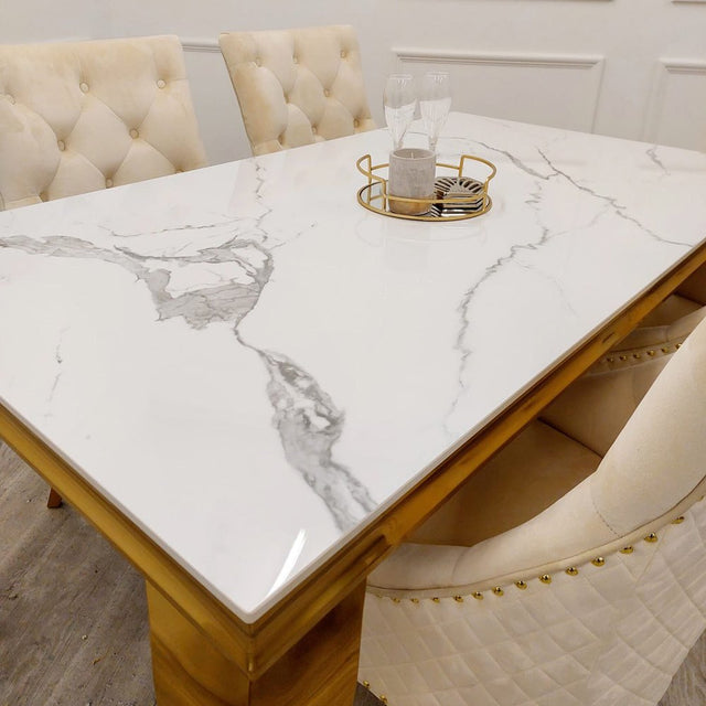 Modern-4-8-Seater-white-marble-dining-table-rectangular-ceramic-marble-top-gold-legs