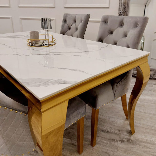 Modern-4-8-Seater-white-marble-dining-table-rectangular-ceramic-marble-top-gold-legs