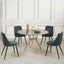 Modern 4 Seater Round Marble Dining Table Gold Hairpin Style Base With Velvet Dining Chairs Kitchen Table Set 120cm