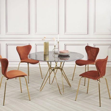 Modern-4-Seater-Black-Round-Marble-Dining-Table-Gold-Hairpin-Style-Base-120cm