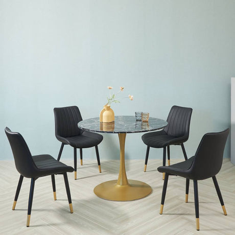 Modern-4-Seater-Marble-Dining-Table-Black-Round-Marble-Tabletop-Gold-Pedestal-Base-100cm