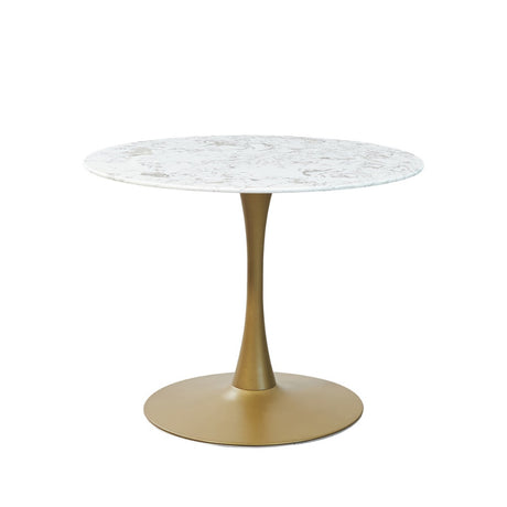 Modern-4-Seater-Marble-Dining-Table-Black-Round-White-Tabletop-Gold-Pedestal-Base-100cm