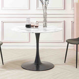 Modern-4-Seater-Marble-Dining-Table-White-Round-Marble-Tabletop-Black-Pedestal-Base-100cm