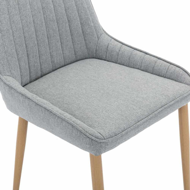 Monroe Modern Grey Fabric Dining Chairs With Wood Legs Set of 2