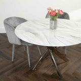 Modern-4-Seater-Round-White-Marble-Glass-Dining-Table-With-Metal-Cross-Over-Base-120cm