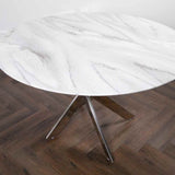 Modern-4-Seater-Round-White-Marble-Glass-Dining-Table-With-Metal-Cross-Over-Base-120cm