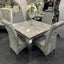 Modern-4-Seater-grey-marble-dining-table-square-marble-top-chrome-stainless-steel-legs-100cm