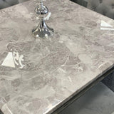 Modern-4-Seater-grey-marble-dining-table-square-marble-top-chrome-stainless-steel-legs-100cm