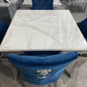 Modern-4-Seater-white-marble-dining-table-square-marble-top-chrome-stainless-steel-legs-100cm