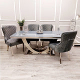 Modern-6-8-Seater-glass-dining-table-rectangular-grey-glass-top-stainless-steel-curved-base